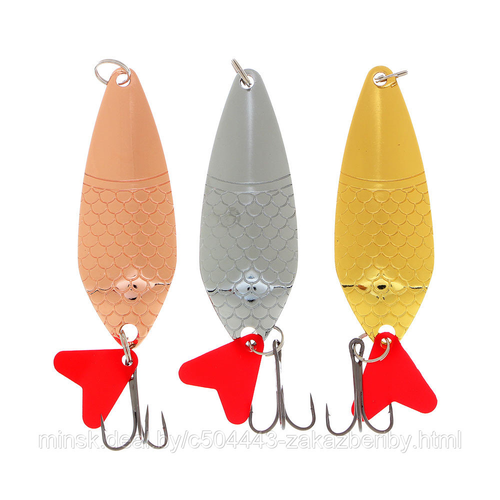 AZOR FISHING Блесна колеблющаяся, "Фиш", 18 гр., 3 цвета
