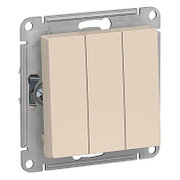 ATN000231 Atlasdesign 3-клавишный выключатель, сх.1+1+1, 10АХ, механизм, бежевый