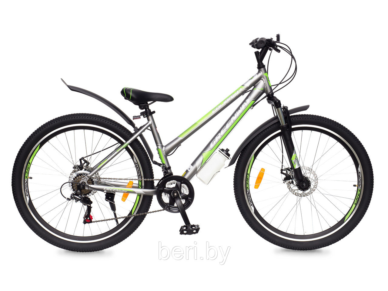 Горный подростковый велосипед Greenway COLIBRI-H 27,5'' серо-зеленый, 17 рама - фото 1 - id-p178067987