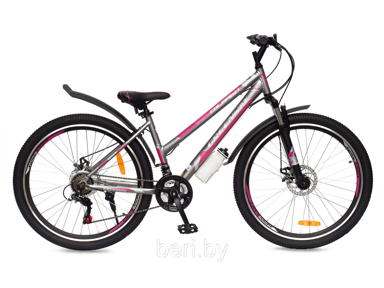 Горный подростковый велосипед Greenway COLIBRI-H 27,5'' серо-розовый, 17 рама - фото 1 - id-p178301397