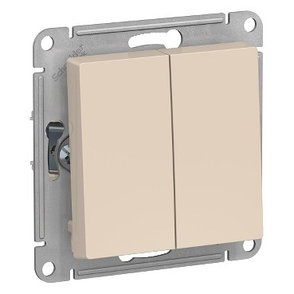 ATN000265 Atlasdesign 2-клавишный переключатель, сх.6, 10АХ, механизм, бежевый, фото 2