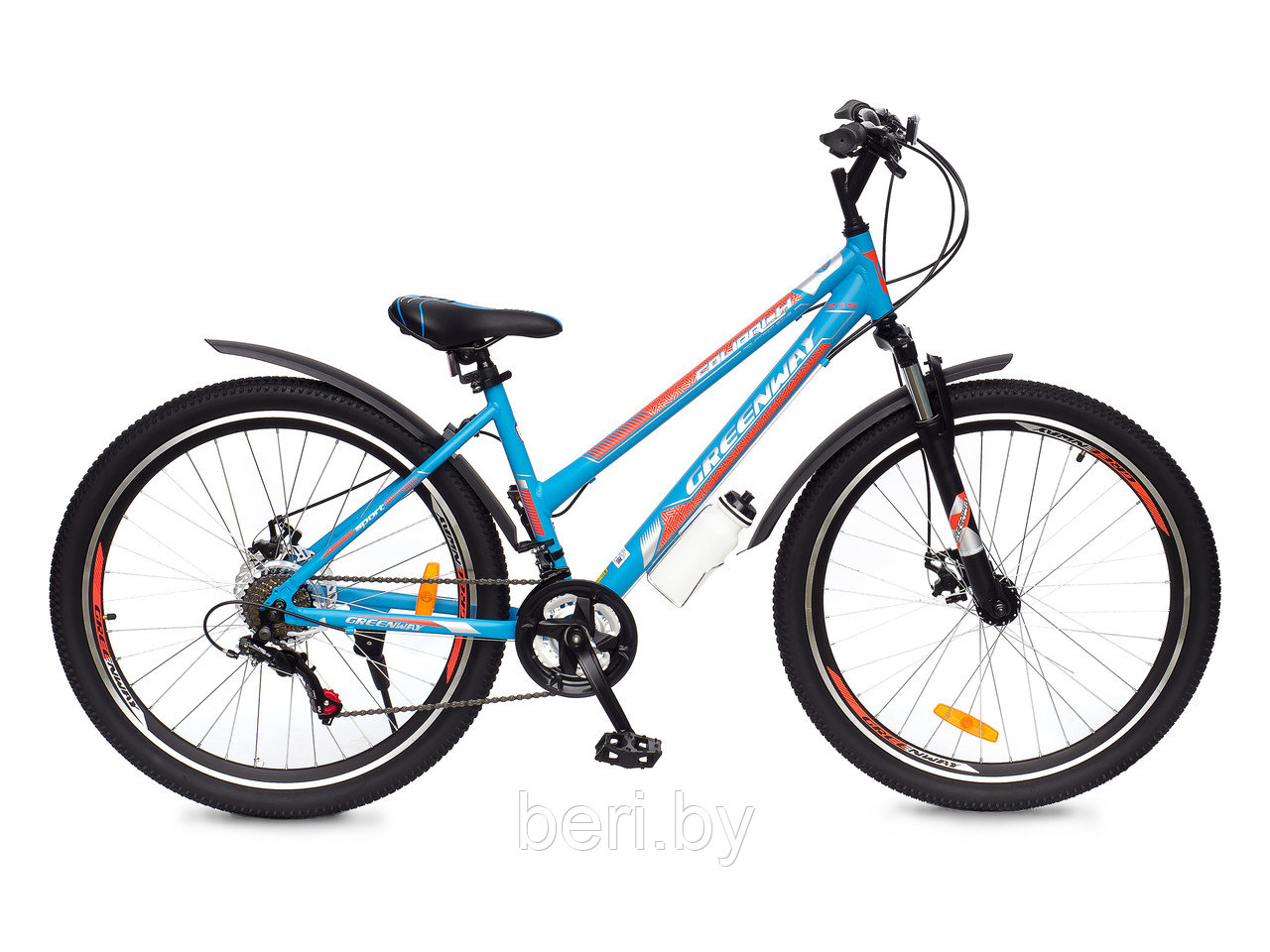 Горный подростковый велосипед Greenway COLIBRI-H 27,5'' сине-оранжевый, 17 рама