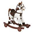Лошадка-качалка с колесами Pituso, Белый с коричневыми пятнами GS2090W, фото 3