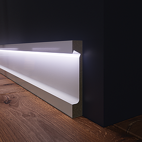 Плинтус напольный для светодиодной подсветки МДФ PN 104 LED