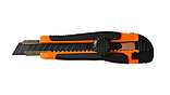 Нож канцелярский: большой, цветной пластиковый держатель, ручной фиксатор длины лезвия,18 мм, фото 2