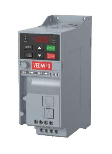 Частотный преобразователь VEDA VF-51-PK75-0004-L5-S2-E20-B-H+PAN, Uвх: 1-х 230В, Uвых: 3х230В, 0,75 кВт