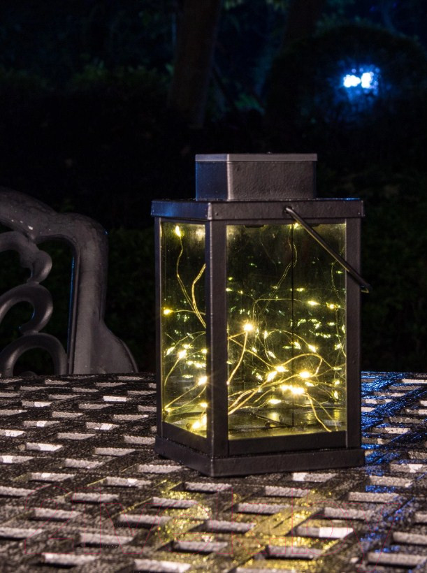 Фонарь садовый ЧУДЕСНЫЙ САД 720 "Паутинка золотая 3D" на солнечной батарее, фото 1