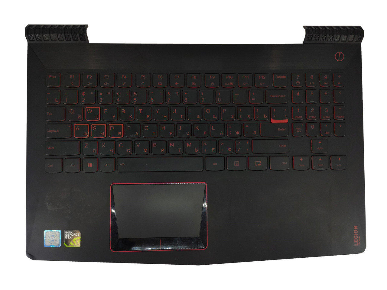 Верхняя часть корпуса (Palmrest) Lenovo Legion Y520-15 с клавиатурой и тачпадом, с подсветкой, черный, RU - фото 1 - id-p178306992
