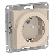 ATN000247 Atlasdesign розетка с заземлением со шторками с выталк., 16А, механизм, бежевый