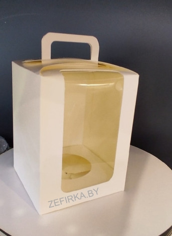 Коробка для десертов 100х100х140мм, белая