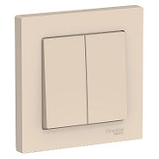 ATN000252 Atlasdesign 2-клавишный выключатель, сх.5, 10АХ, в сборе, бежевый