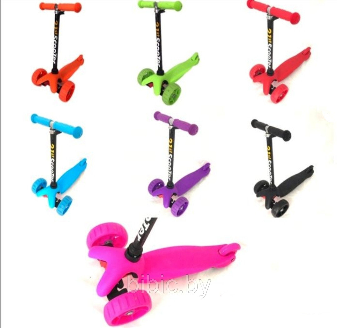 Самокат Мини Scooter Mini и широкими и светящимися колесами