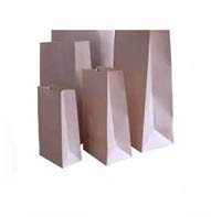 Бумажный пакет крафт с прямоугольным дном 120*80*250 мм