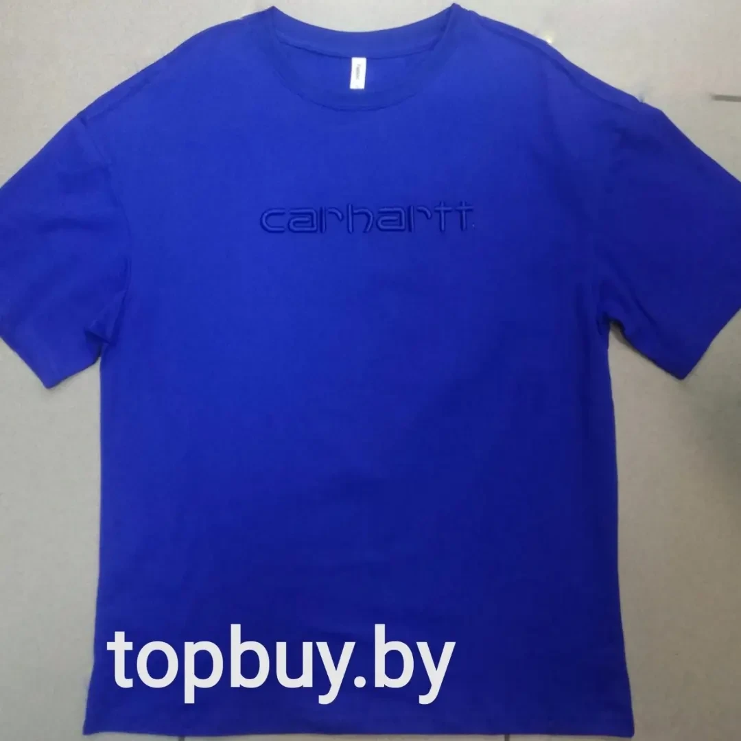 Футболка с логотипом CARHARTT, синяя. - фото 1 - id-p178312949