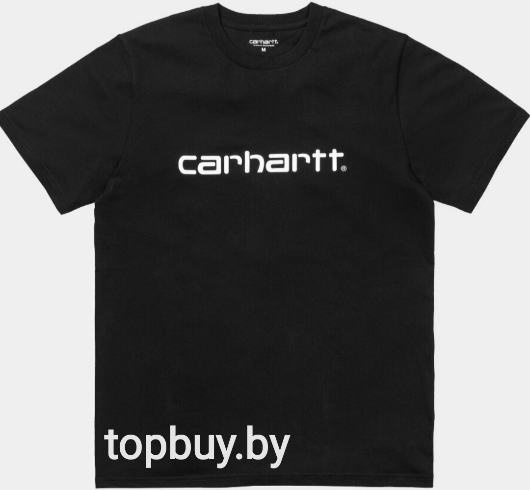 Футболка с логотипом CARHARTT  чёрная.