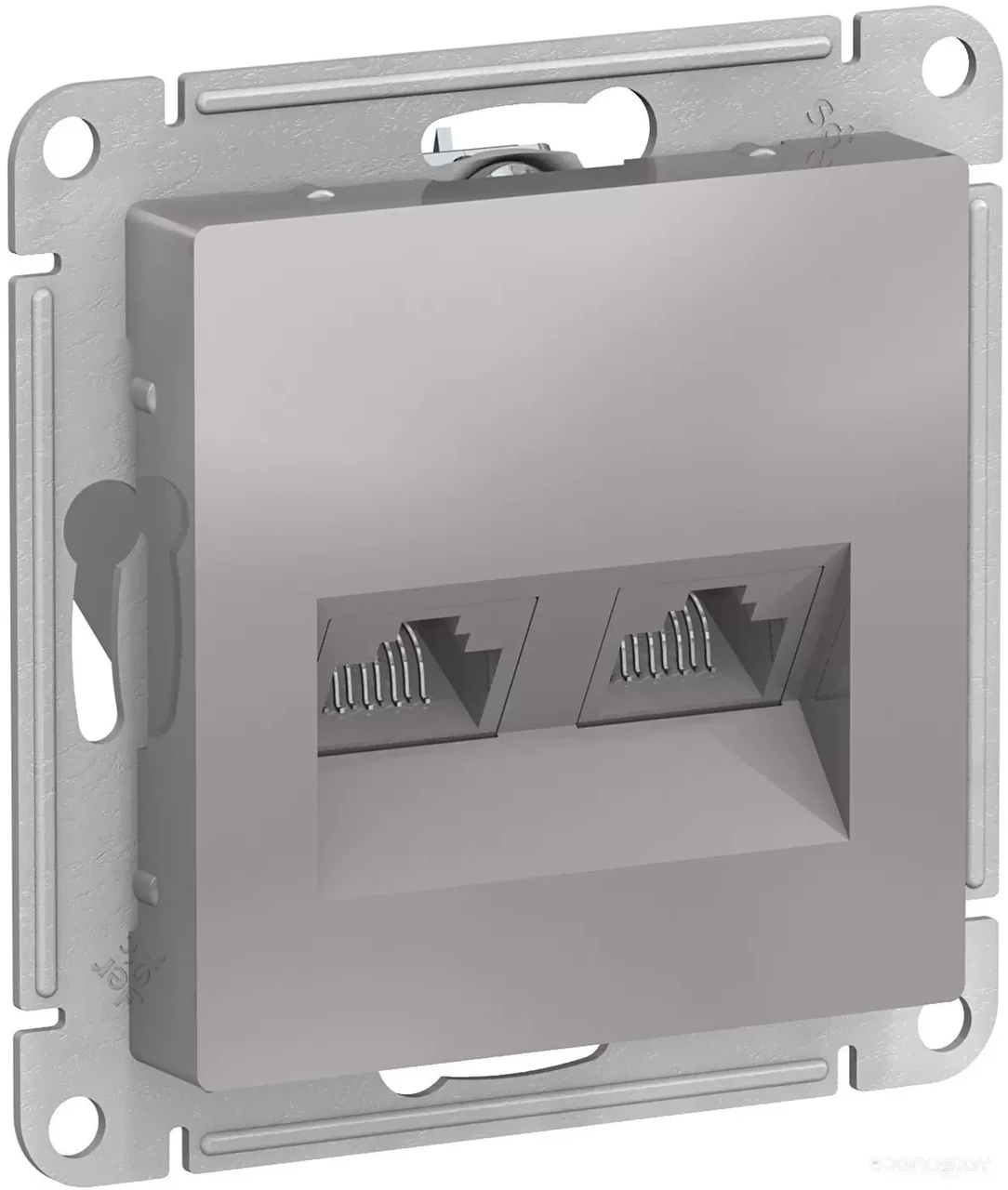 ATN000388 Atlasdesign розетка двойная компьютерная RJ45+RJ45, кат.6А, механизм, алюминий