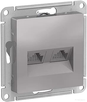 ATN000388 Atlasdesign розетка двойная компьютерная RJ45+RJ45, кат.6А, механизм, алюминий, фото 2