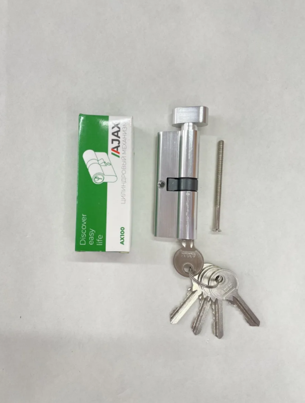 Цилиндр с ключами для замка, AJAX 100-60 ключ-барашек, цилиндровый механизм 60 для замка и калитки - фото 1 - id-p178317655