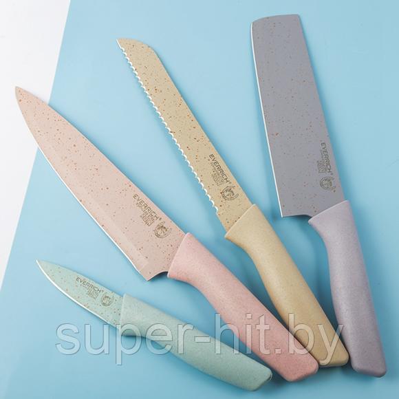 Набор кухонных ножей из гофрированной нержавеющей стали EVERRICH (6 шт) - фото 3 - id-p178328703