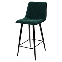 Дамавер Полубарный стул Поль зеленый #19, велюр / черный каркас (H=66cm)