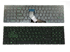 Клавиатура для ноутбука HP Pavilion Gaming 15-CX 15-DA черная зеленые буквы подсветка