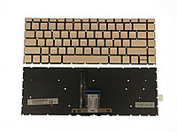 Клавиатура для ноутбука HP Pavilion 14-CE золотистая с подсветкой