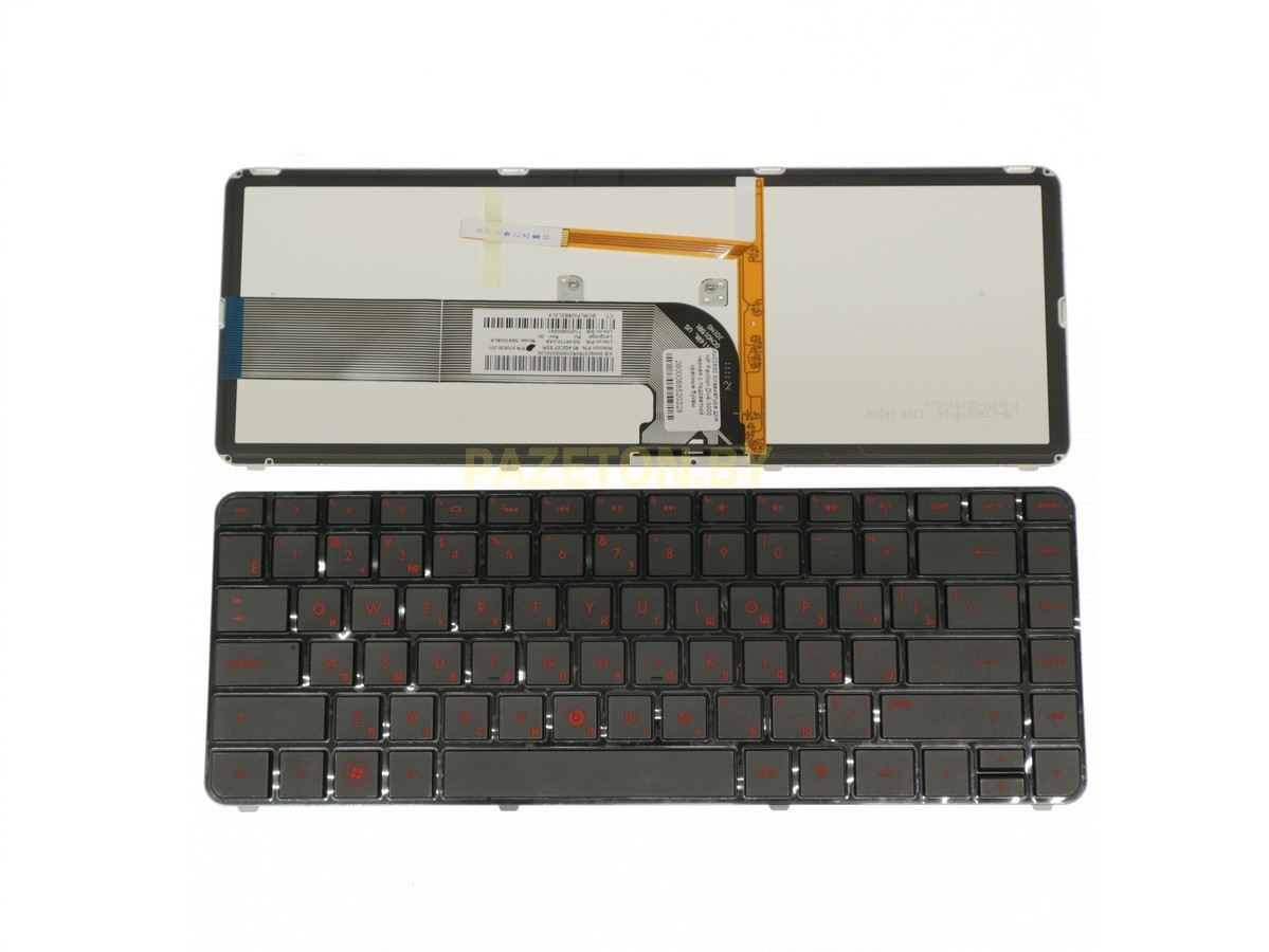 Клавиатура для ноутбука HP Pavilion DV4-3000 черная с подсветкой красные буквы - фото 1 - id-p173889135