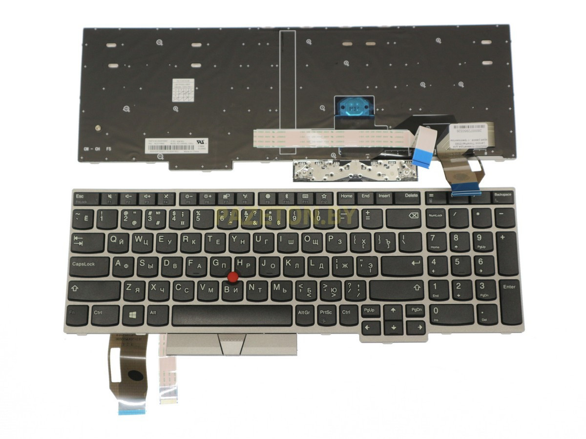 Клавиатура для ноутбука Lenovo ThinkPad E580 серая рамка с трекпоинтом - фото 1 - id-p173889160