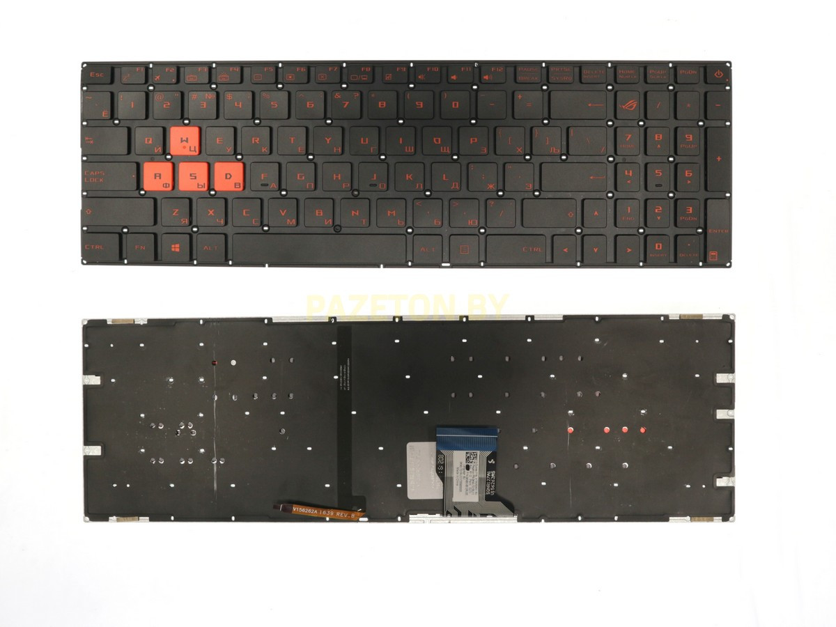 Клавиатура для ноутбука Asus GL702VM GL702VS GL702VT черная красная подсветка - фото 4 - id-p174050983