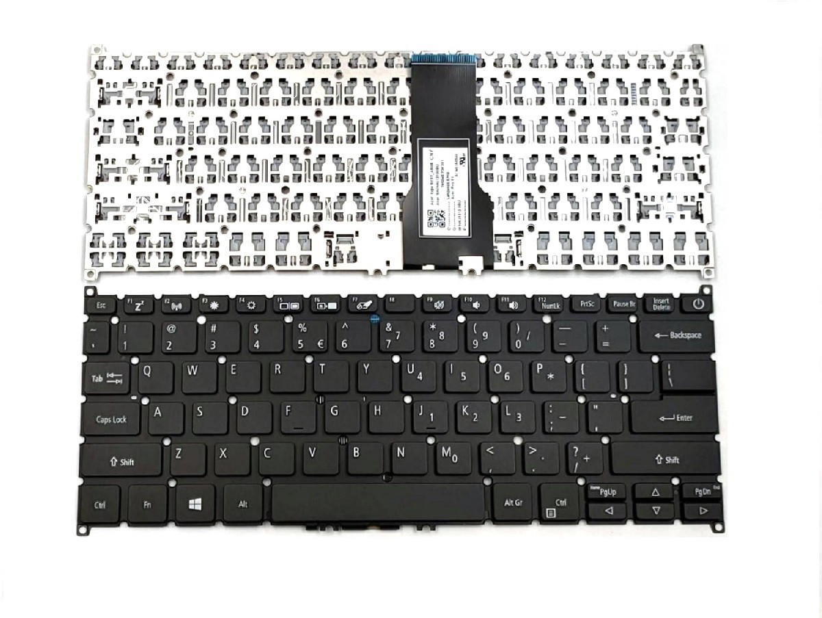 Клавиатура US для ноутбука Acer Swift 3 SF314-54 черная под подсветку с кнопкой включения - фото 1 - id-p173889080