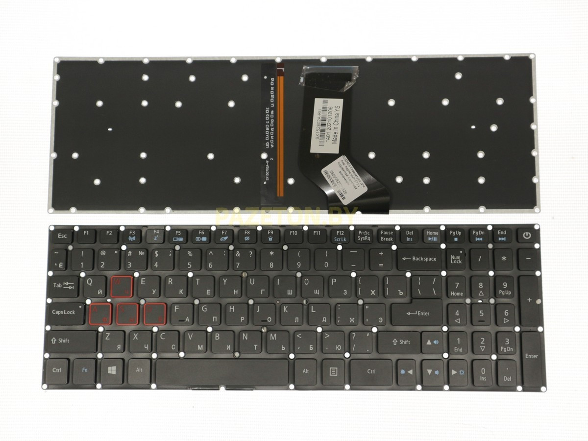 Клавиатура для ноутбука Acer Aspire VN7-572 с подсветкой с кнопкой включения - фото 1 - id-p173889078