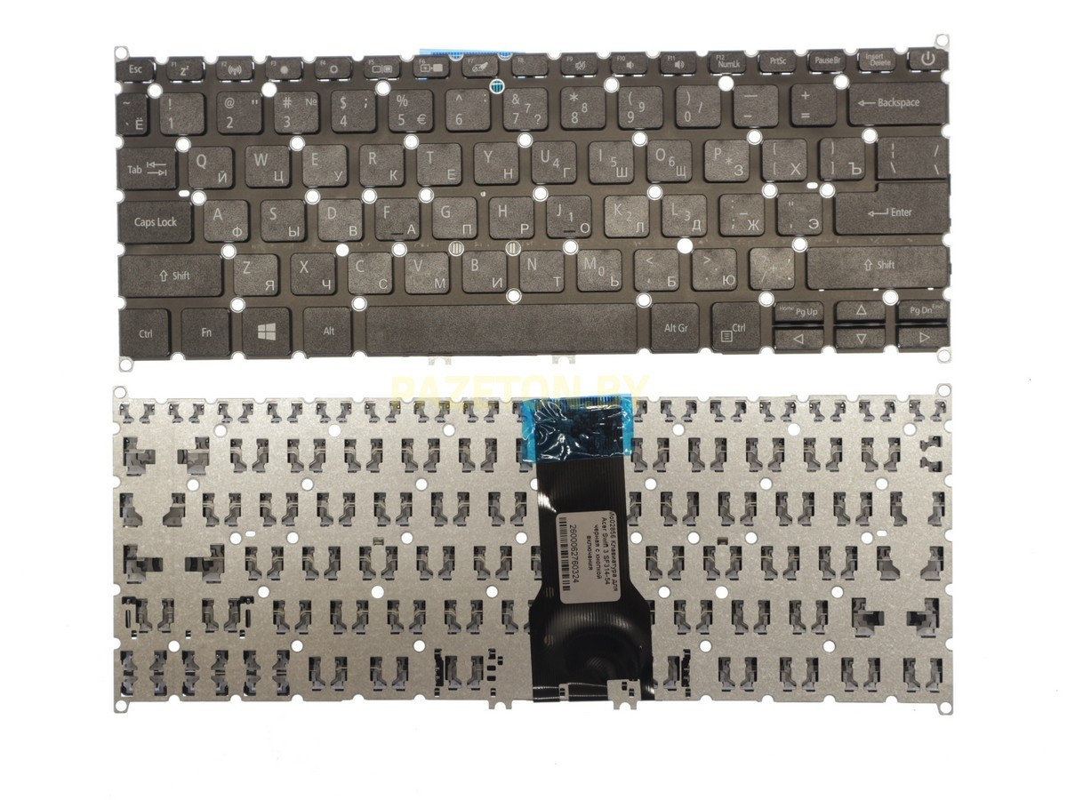 Клавиатура для ноутбука Acer Swift 3 SF314-54 черная с кнопкой включения - фото 1 - id-p173889079