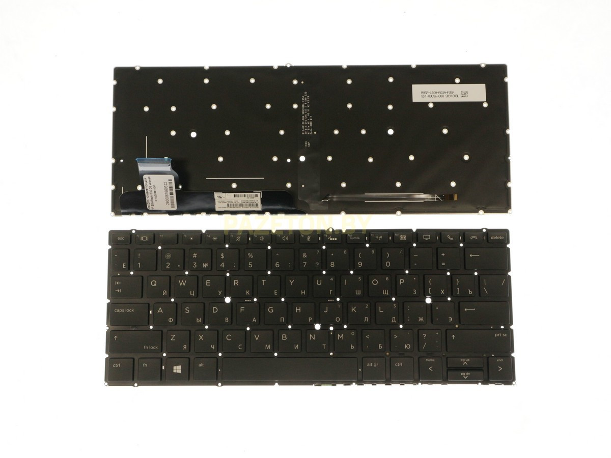 Клавиатура для ноутбука HP Elitebook 836G6 черная белая  подсветка