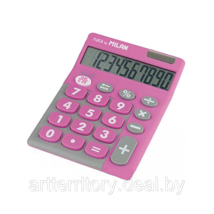 Калькулятор TOUCH DUO 10-разрядный в блистере (розовый) - фото 1 - id-p178336566