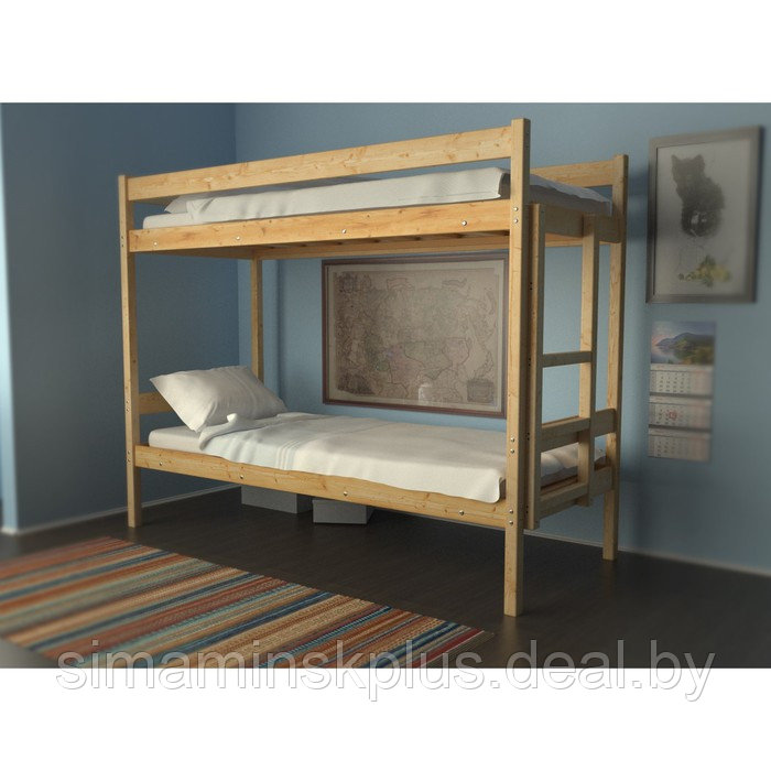 Двухъярусная кровать «Дюна», 70 × 190 см, массив сосны - фото 1 - id-p178341101