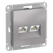 ATN000385 Atlasdesign розетка двойная компьютерная RJ45+RJ45, кат.5E, механизм, алюминий