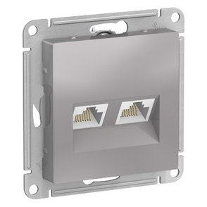 ATN000385 Atlasdesign розетка двойная компьютерная RJ45+RJ45, кат.5E, механизм, алюминий, фото 2
