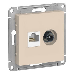 ATN000289 Atlasdesign розетка двойная комп+ТВ, RJ45+TV, кат.5E, механизм, бежевый, фото 2
