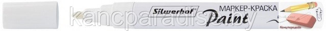 Маркер-краска Silwerhof, 2-4 мм., белый, металлический корпус - фото 3 - id-p178356963