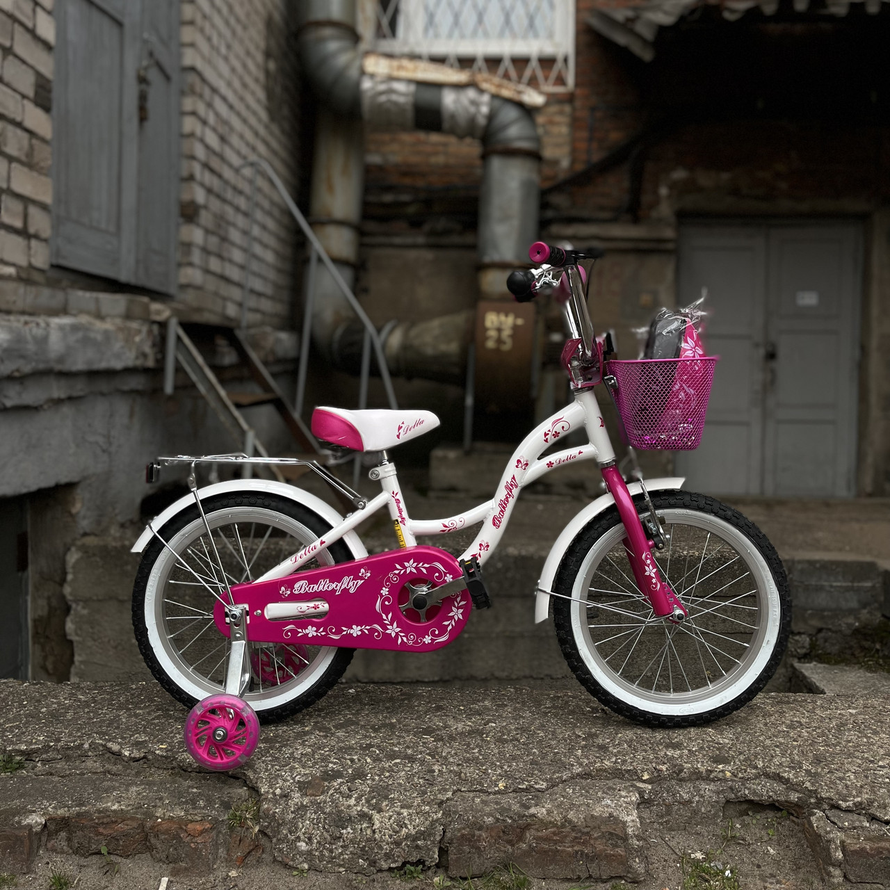 Велосипед детский Delta Butterfly 16" белый/розовый