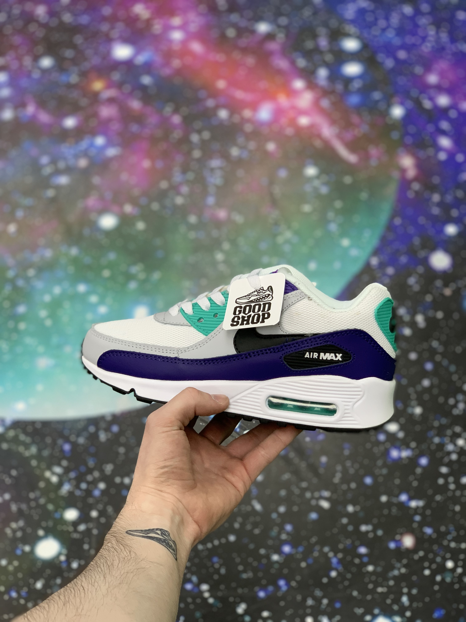 Кроссовки Nike Air Max 90 White Purple - фото 1 - id-p178357382