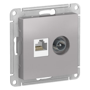 ATN000389 Atlasdesign розетка двойная комп+ТВ, RJ45+TV, кат.5E, механизм, алюминий, фото 2