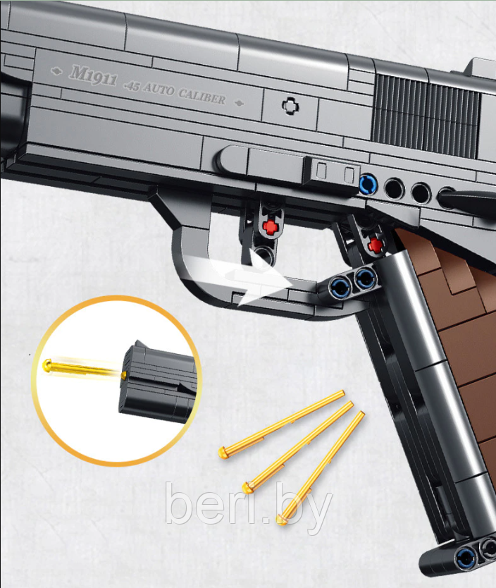 670007 Конструктор "Пистолет" Panlos Brick M1911 Браунинг, пистолет M1911, 333 детали - фото 6 - id-p178367917