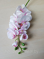 Ветка орхидеи бело-розовая, 8 цветов/1бутон, L 102см.