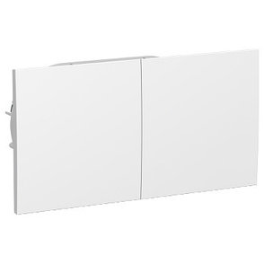 ATN000128 Atlasdesign розетка двойная с заземл. со штор. со сдвиж. крыш., 16А, в сборе, белый, фото 2