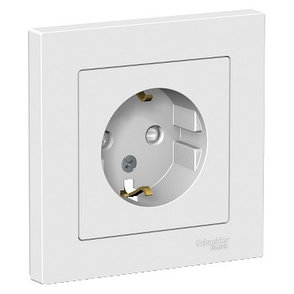ATN000144 Atlasdesign розетка с заземлением со шторками, 16А, в сборе, белый, фото 2