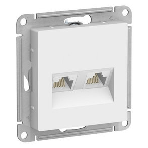 ATN000185 Atlasdesign розетка двойная компьютерная RJ45+RJ45, кат.5E, механизм, белый, фото 2