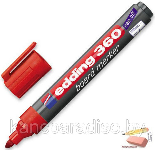 Маркер для доски Edding 360, 1,5-3 мм., красный, арт.e-360-2