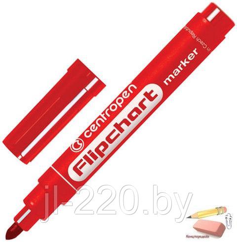 Маркер для флипчарта Centropen 8550, 2,5 мм., пулевидный, красный