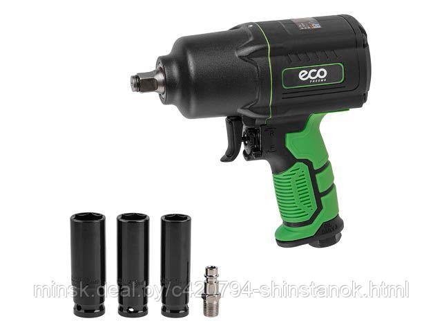 Пневмогайковерт 1/2" ECO AIW-1500S (1300/1700 Нм (закр./откр.); 3 ступени крут.мом.; twin hammer; 7000 об/мин;